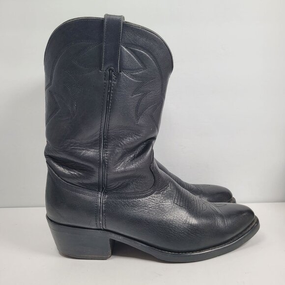Durango Shoes - Vintage Durango TR760 Men's Black Leather Cowboy Boots US Size 12EE